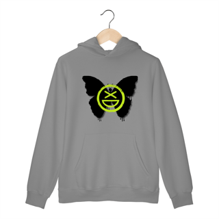 Nome do produto Moletom Canguru Xisde com Borboleta e Logo Verde Neon - Streetwear Autêntico