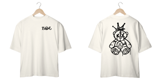 Nome do produto Camiseta Oversize Xisde Grafite com Urso nas Costas - Streetwear Autêntico Brasileiro