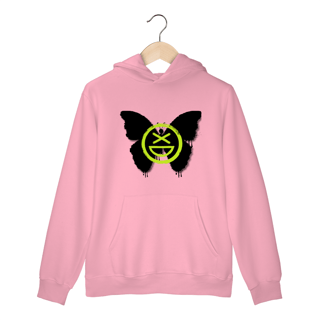 Nome do produto Moletom Canguru Xisde com Borboleta e Logo Verde Neon - Streetwear Autêntico