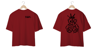 Nome do produto Camiseta Oversize Xisde Grafite com Urso nas Costas - Streetwear Autêntico Brasileiro