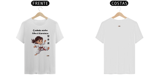 Nome do produto Camiseta - Cuidado minha filha é Karateca