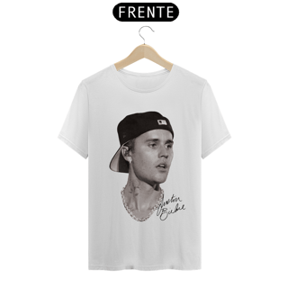 Nome do produto Camiseta Justin Bieber - Faces (branca)
