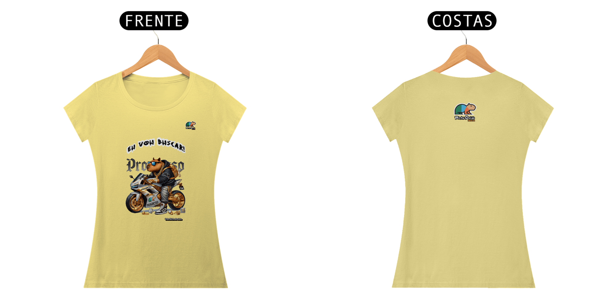 Camiseta Baby Long Estonada, Eu vou buscar, De foguetão prateado, Bicho Doido