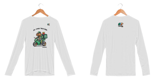 Camiseta Manga Longa Sport Dry UV, Eu vou buscar, No corre do delivery, Bicho Doido