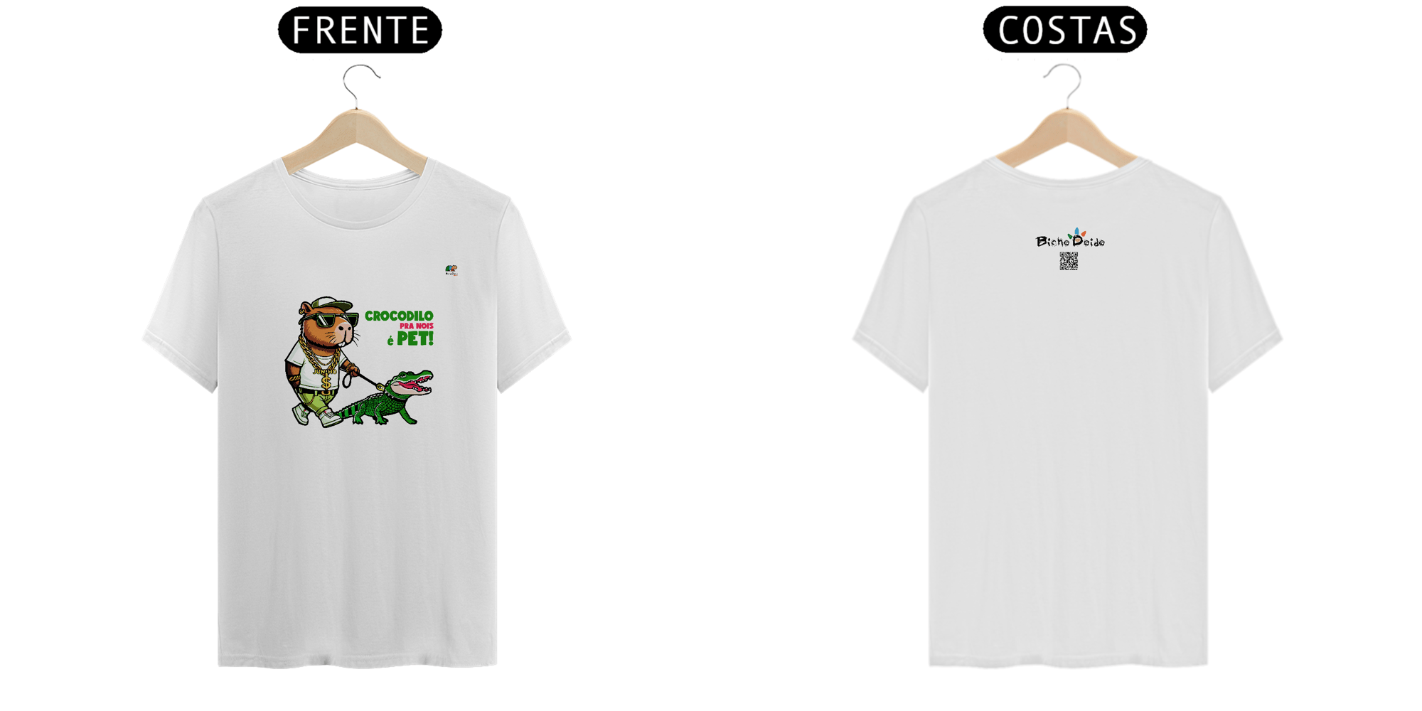 Camiseta Classic, Crocodilo pra nois é Pet!, Juninho, Bicho Doido