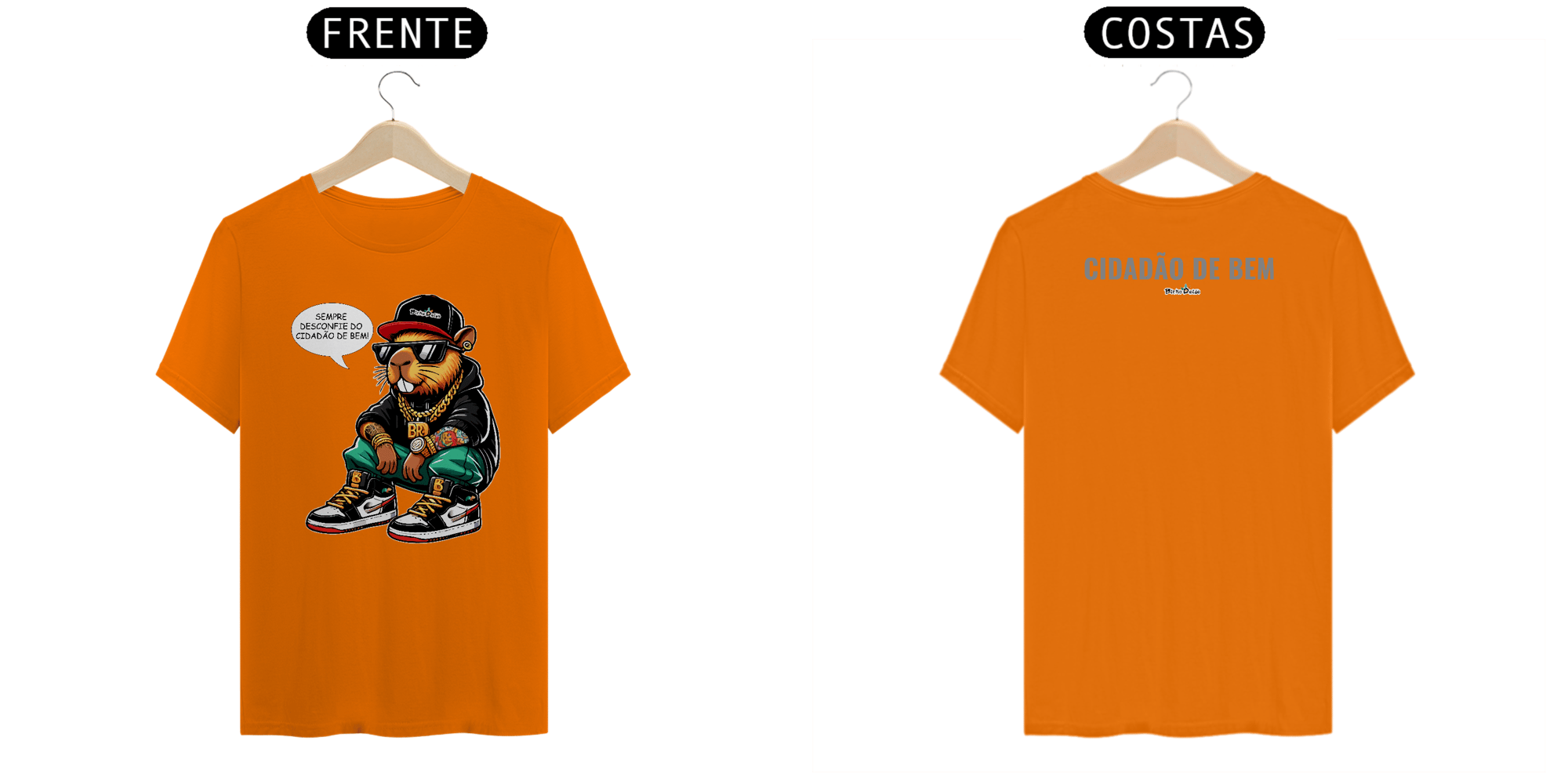 Camiseta Classic, Sempre desconfie do cidadão de bem, juninho capivara, Bicho Doido