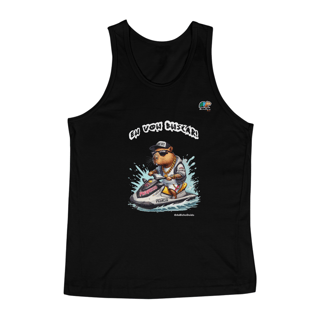 Camiseta Regata Masculina Quality, Eu vou buscar, Na onda do Jetsky, Bicho Doido