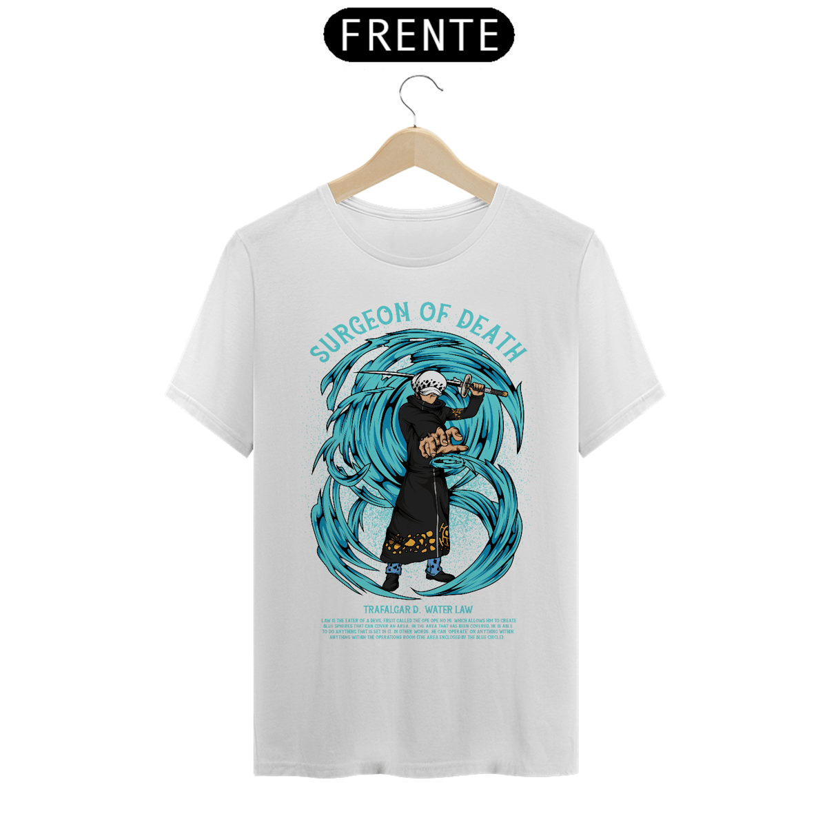 Nome do produto: Camiseta Anime One Piece - Trafalgar D. Water Law