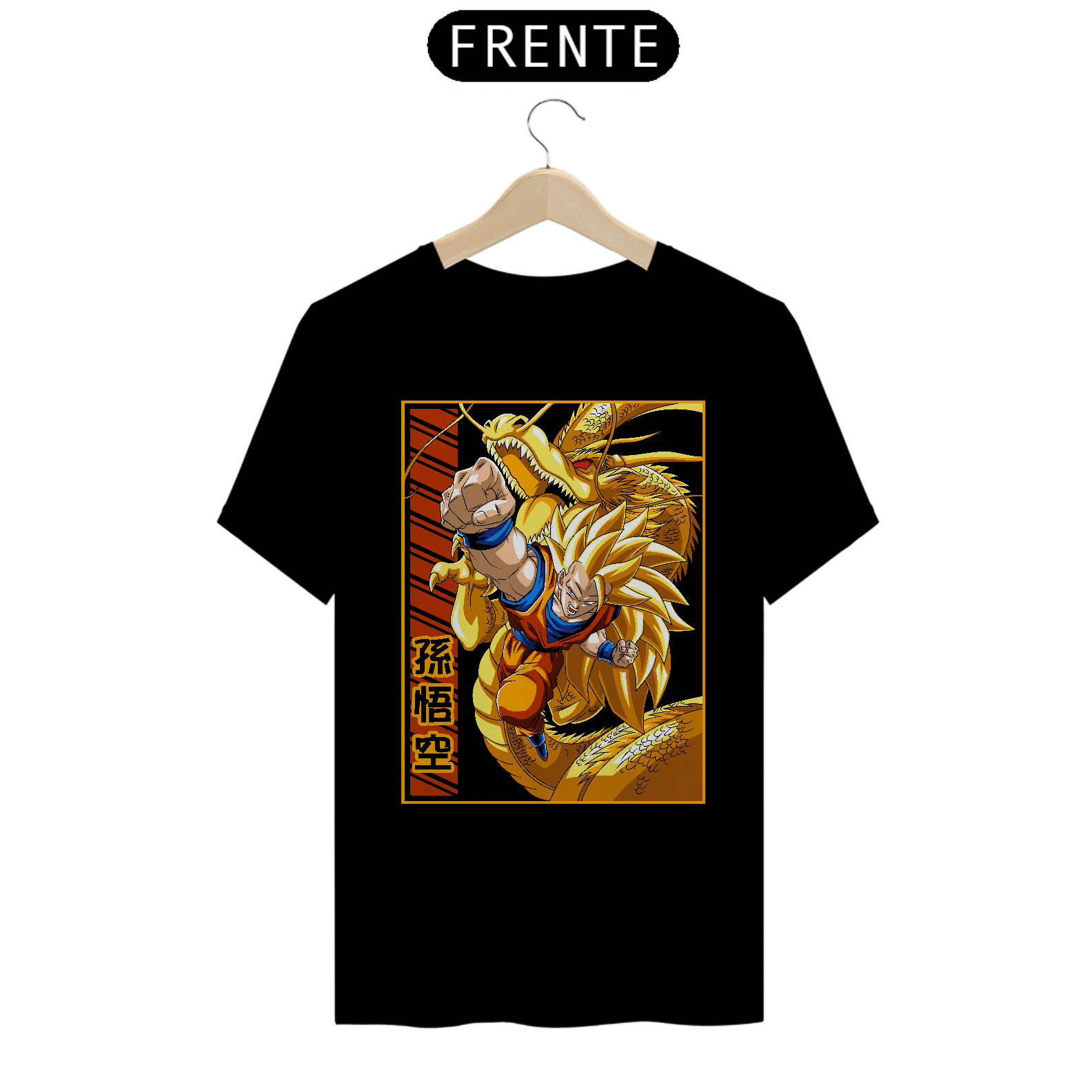 Camiseta Anime DBZ - Goku S. Sayajin 3 Dourado