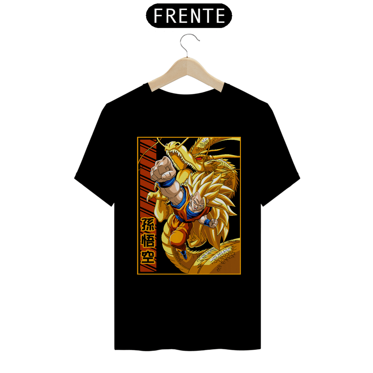 Nome do produto: Camiseta Anime DBZ - Goku S. Sayajin 3 Dourado