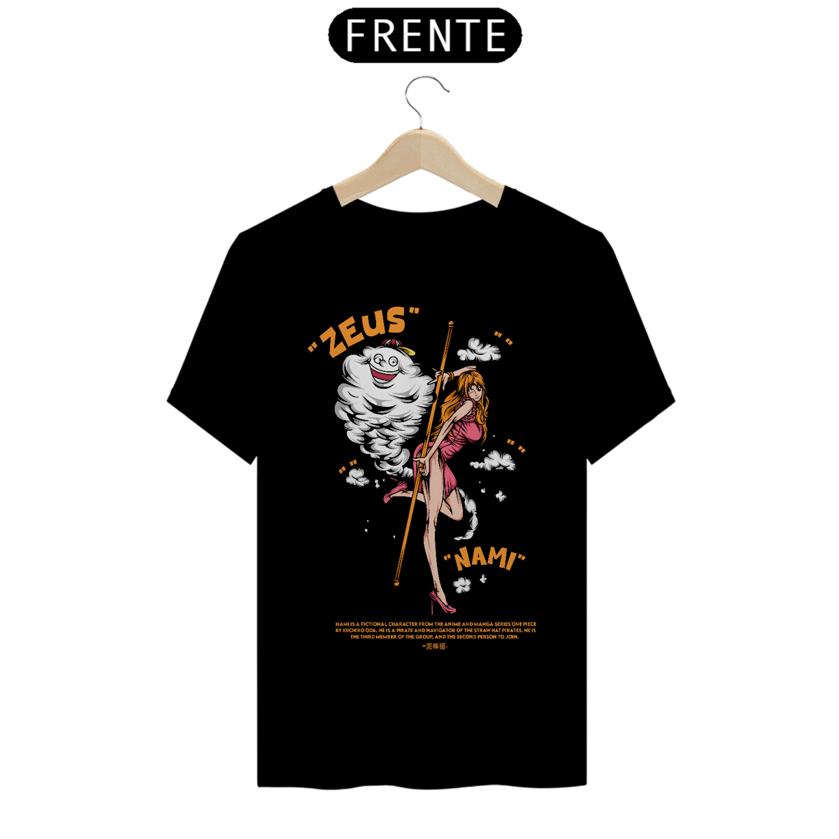 Nome do produto: Camiseta Anime One Piece - Nami e Zeus