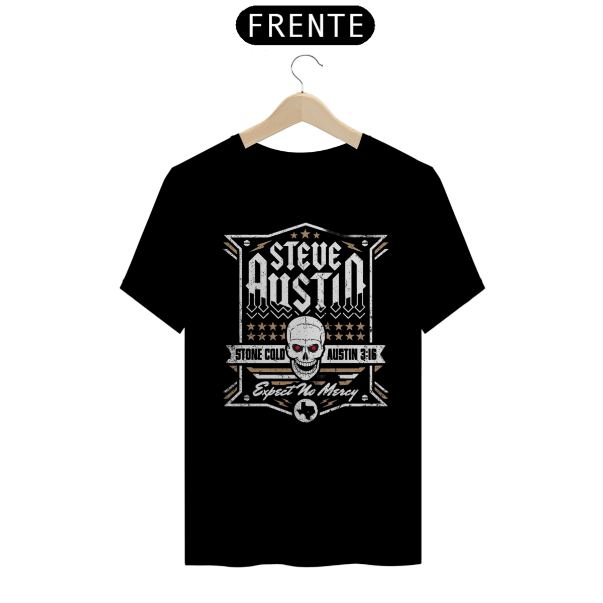 Nome do produto: Camiseta Stone Cold Steve Austin - Expect no Mercy