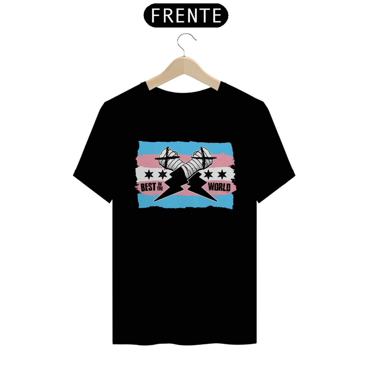 Nome do produto: Camiseta CM Punk - Bandeira Trans