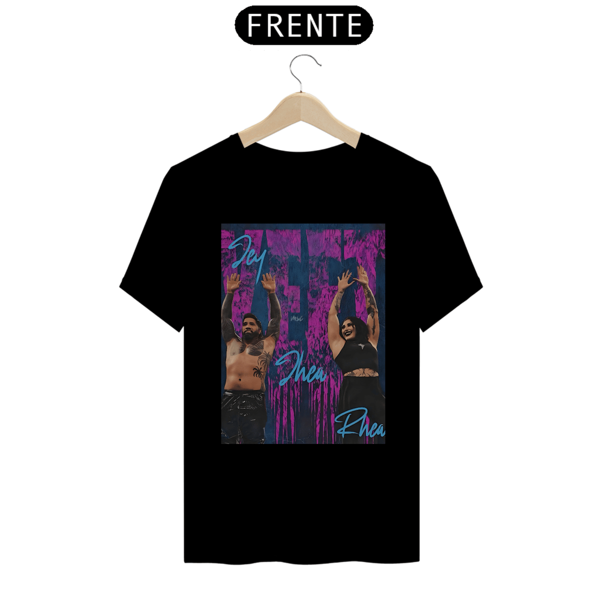 Nome do produto: Camiseta Rhea Ripley e Jey Uso