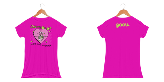 Camiseta feminina CORRIDINHA is my love language // Malha DRY FIT