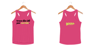 Nome do produto Regata feminina TROCO DIA ÚTIL POR CORRIDA // Malha DRY FIT