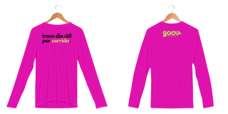 Nome do produto Camisa manga longa TROCO DIA ÚTIL POR CORRIDA// Malha DRY FIT