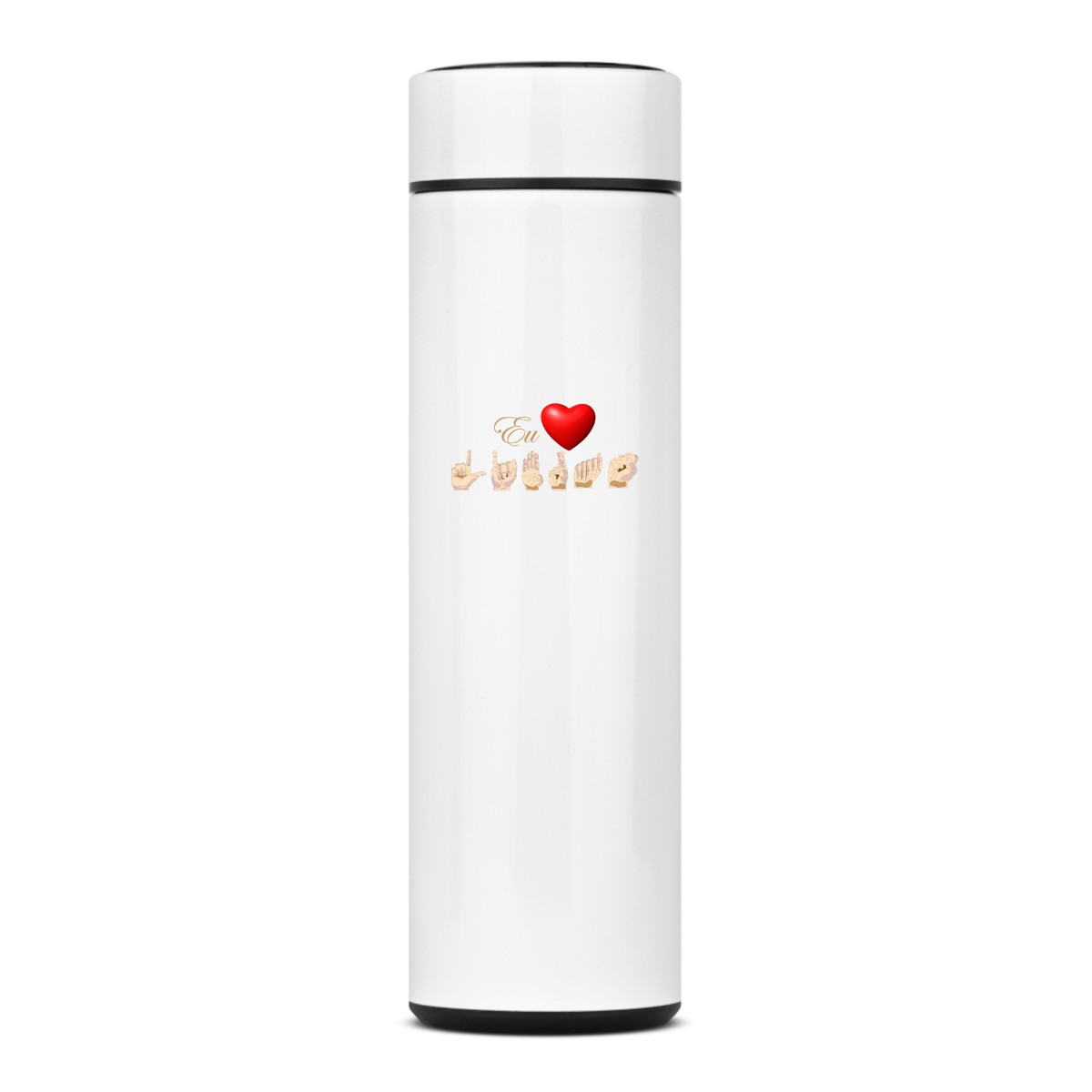 Nome do produto: Garrafa Térmica Libras Coração