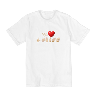 Nome do produto Camiseta Infantil (2 A 8) Libras Coração