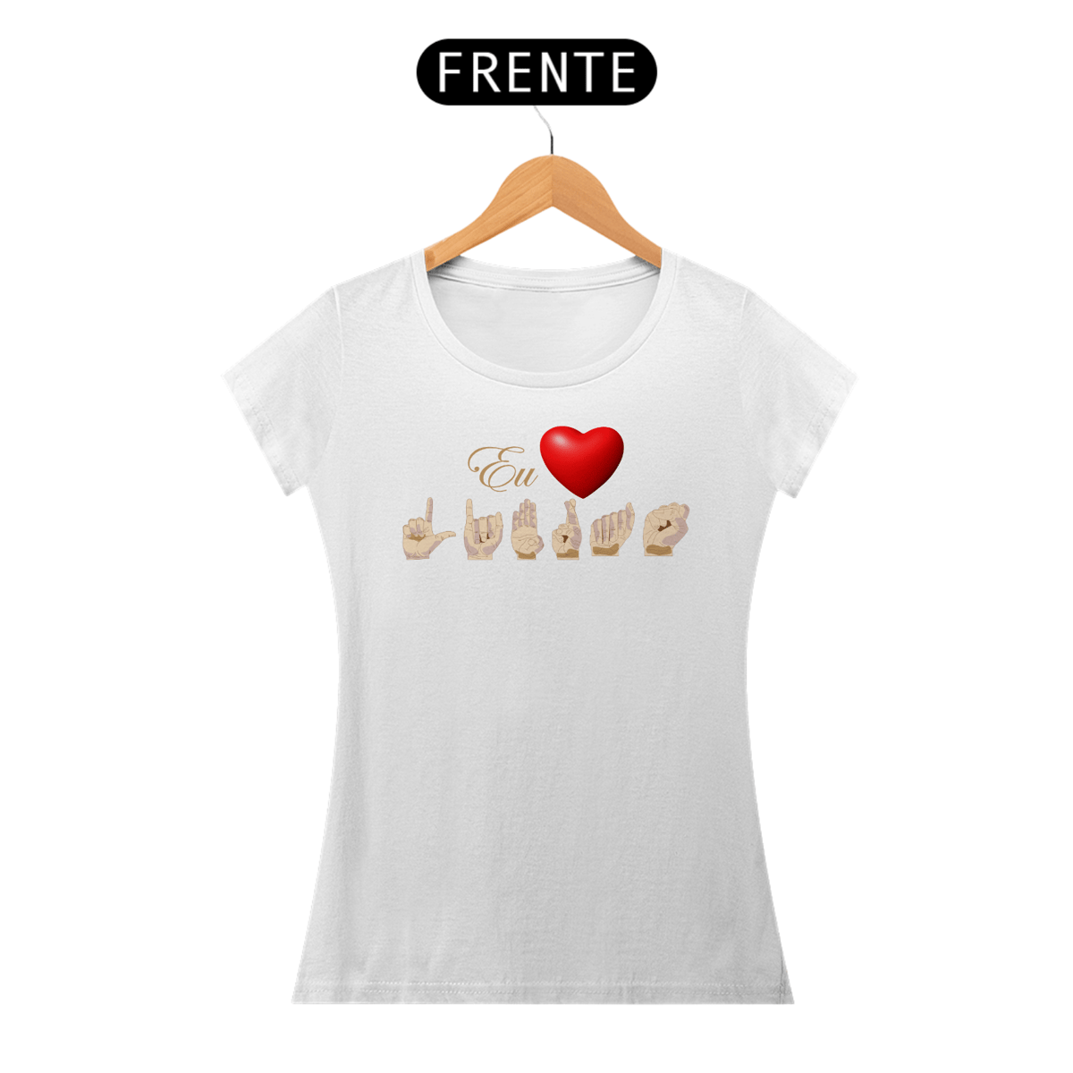 Nome do produto: Camiseta Classic Feminina Libras Coração