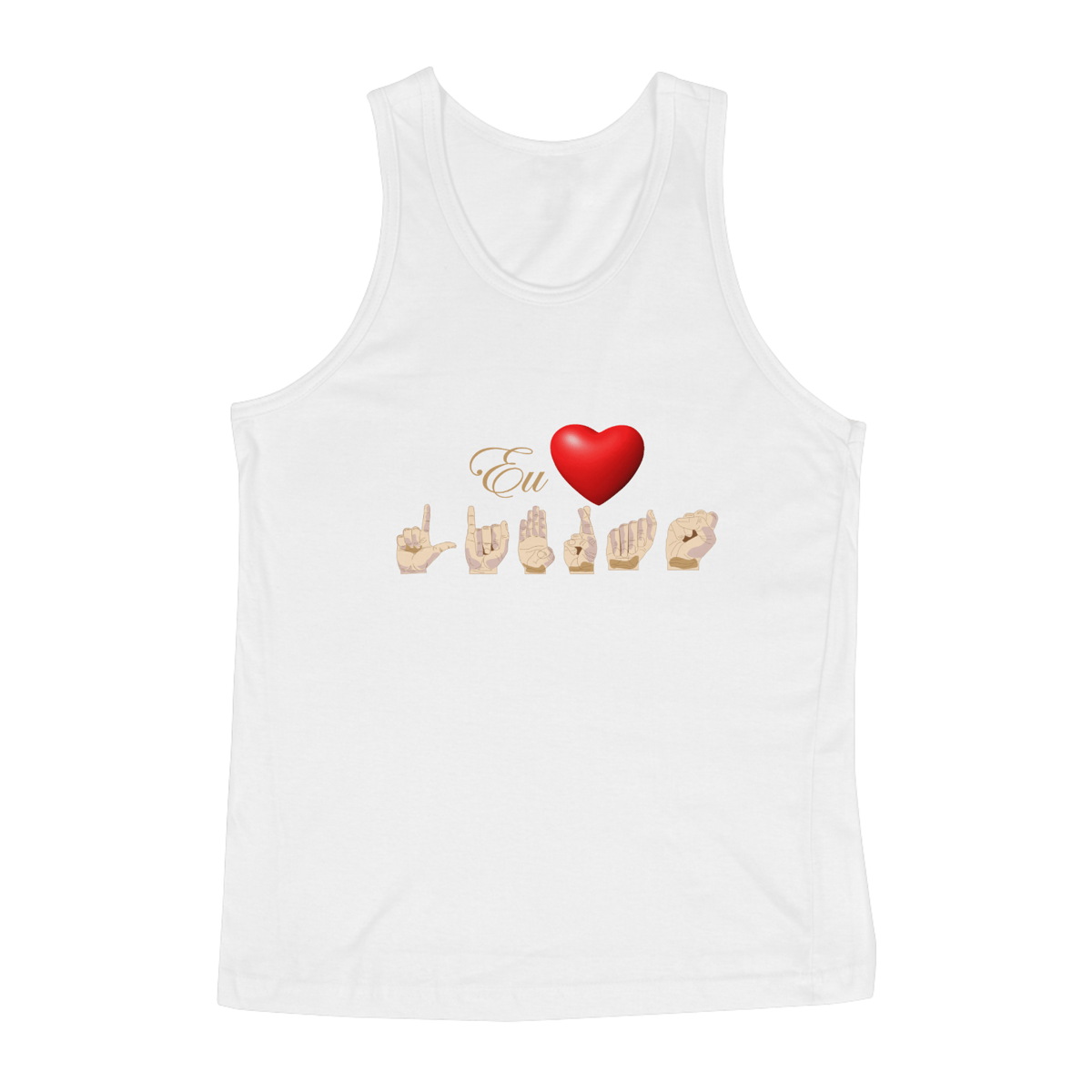 Nome do produto: Camiseta Regata Masculina Sport Libras Coração