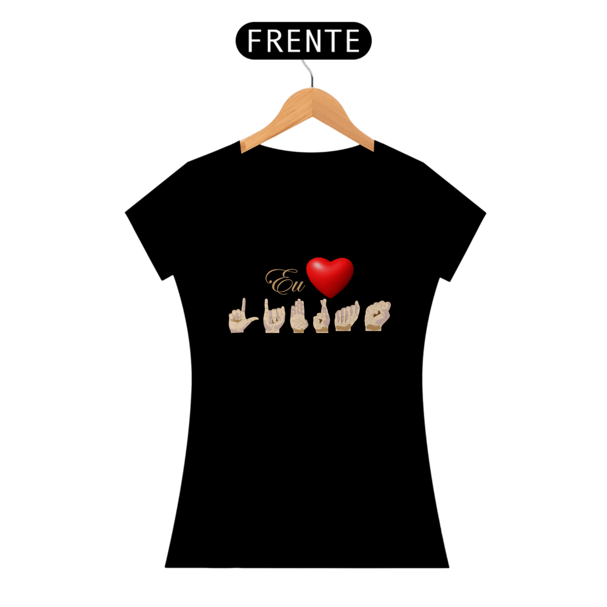 Nome do produto: Camiseta Prime Feminina Libras Coração
