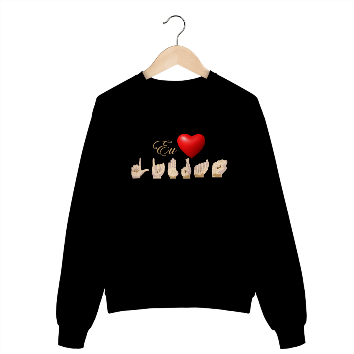 Nome do produto: Moletom Fechado Libras Coração