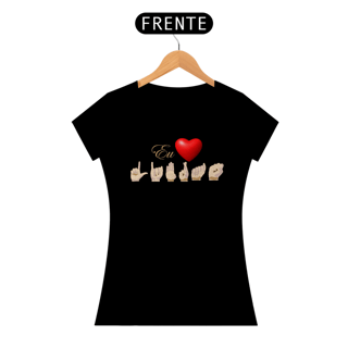 Nome do produto Camiseta Classic Feminina Libras Coração