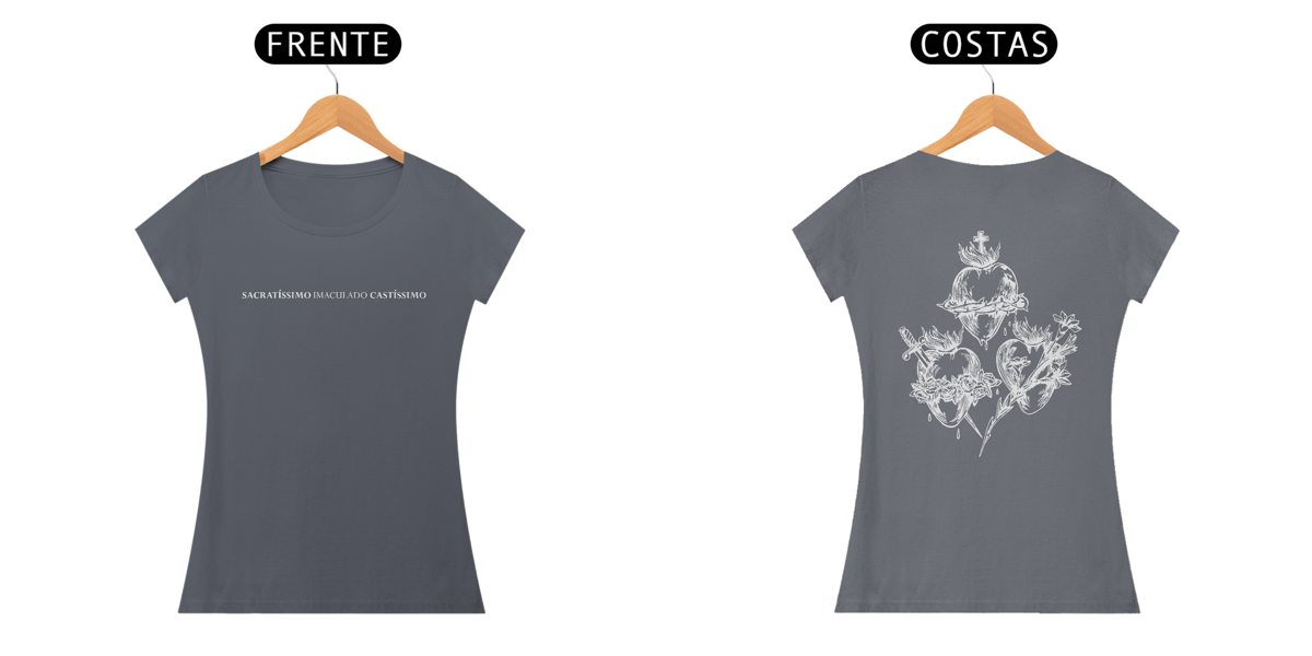 Nome do produto: Sacratíssimo, Imaculado, Castíssimo - Babylook Pima