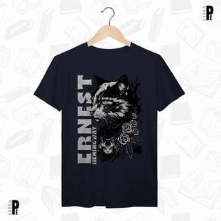 Nome do produtoCamiseta Masculina \ Unissex | Um gato - Ernest Hemingway