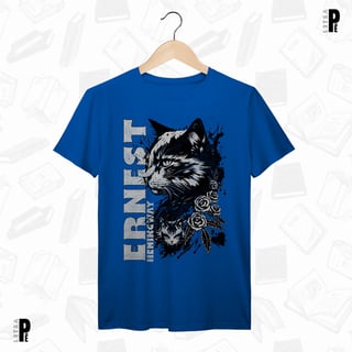 Nome do produtoCamiseta Masculina \ Unissex | Um gato - Ernest Hemingway