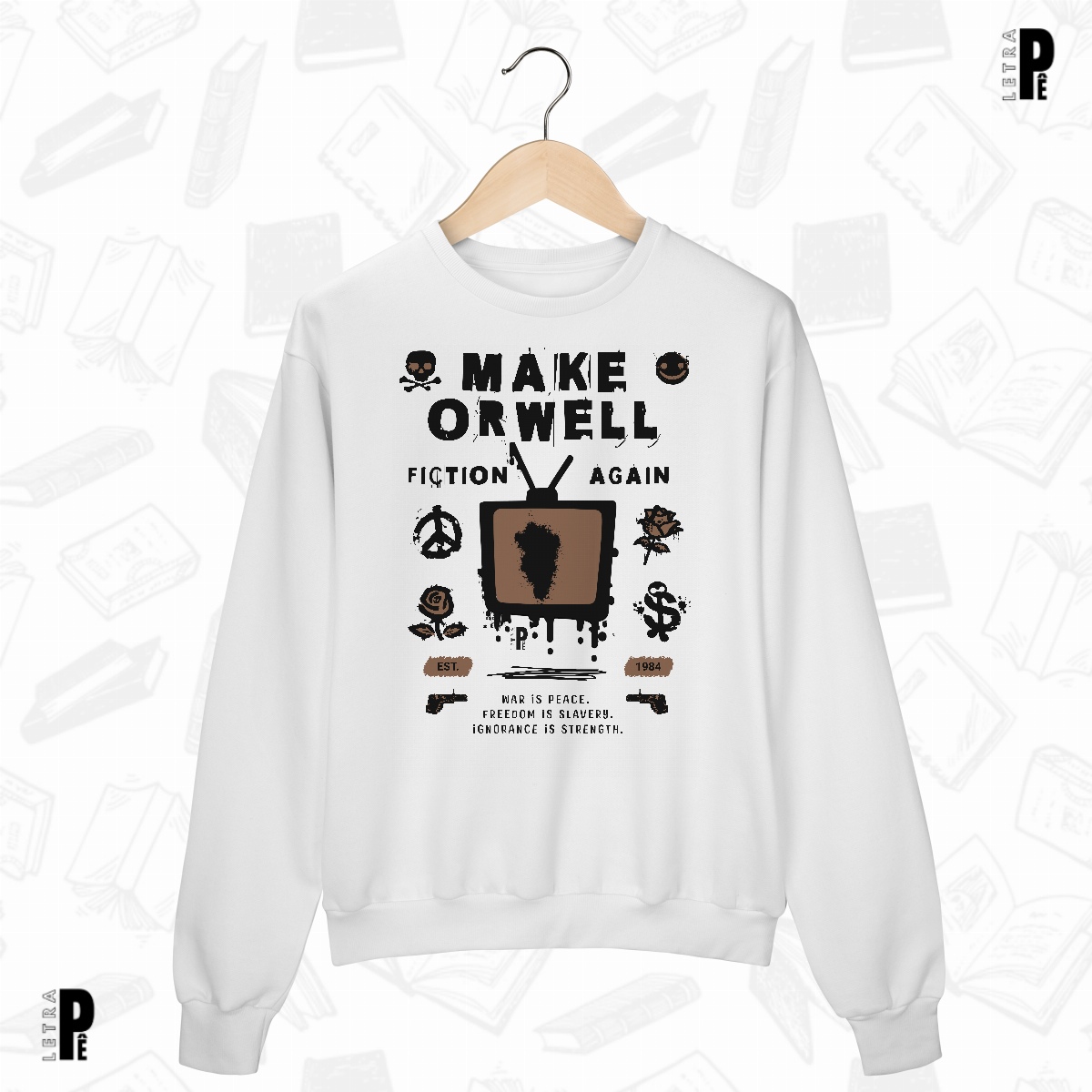Moletom | Make Orwell Fiction Again - George Orwell Nome do produto: Moletom | Make Orwell Fiction Again - George Orwell