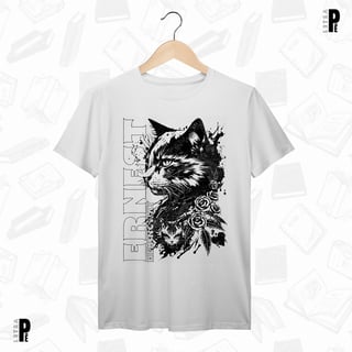 Nome do produtoCamiseta Masculina \ Unissex | Um gato - Ernest Hemingway