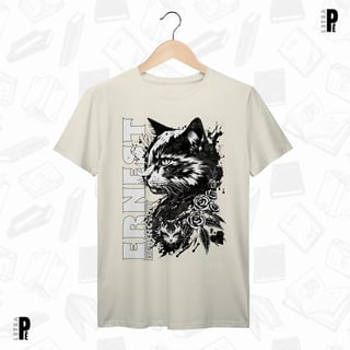 Nome do produtoCamiseta Masculina \ Unissex | Um gato - Ernest Hemingway
