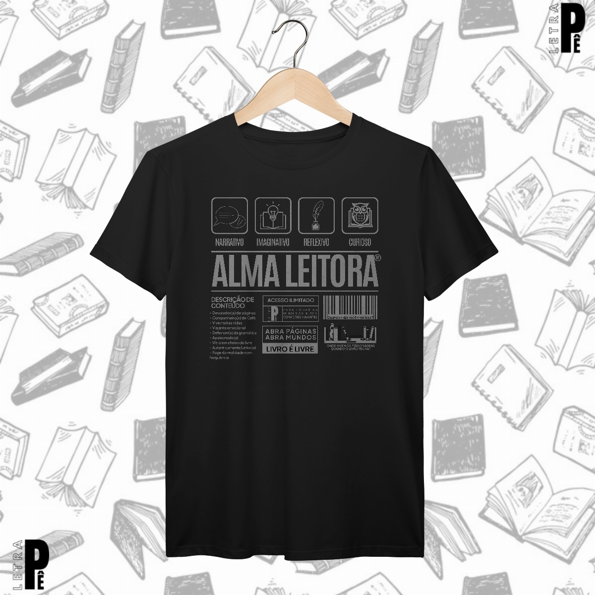 Nome do produto: Camiseta Masculina \\ Unissex | Alma Leitora