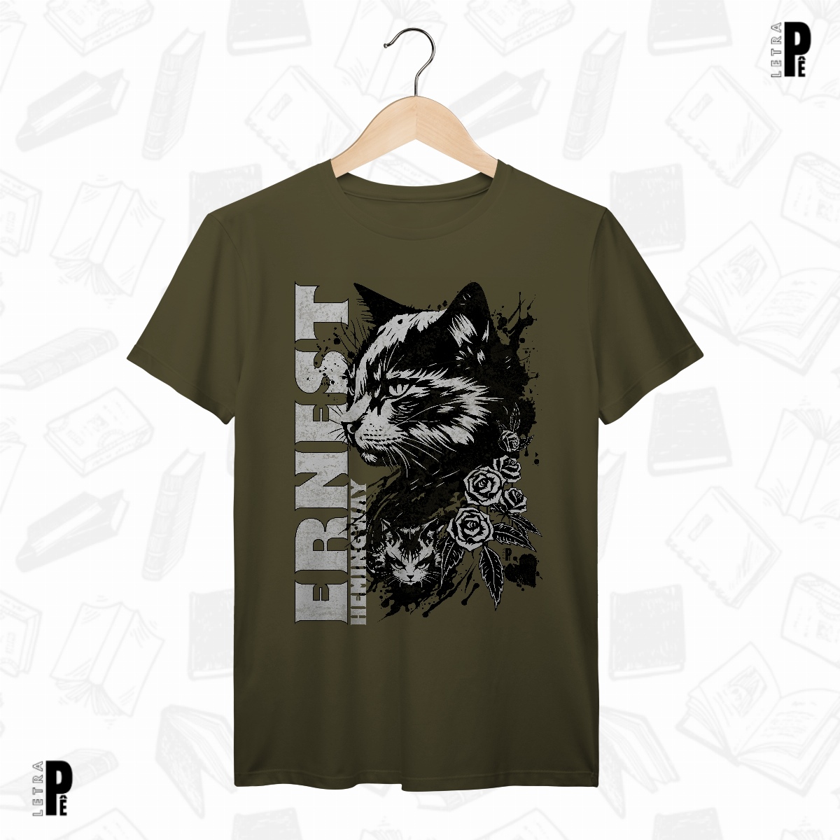 Camiseta Masculina \\ Unissex | Um gato - Ernest Hemingway Nome do produto: Camiseta Masculina \\ Unissex | Um gato - Ernest Hemingway
