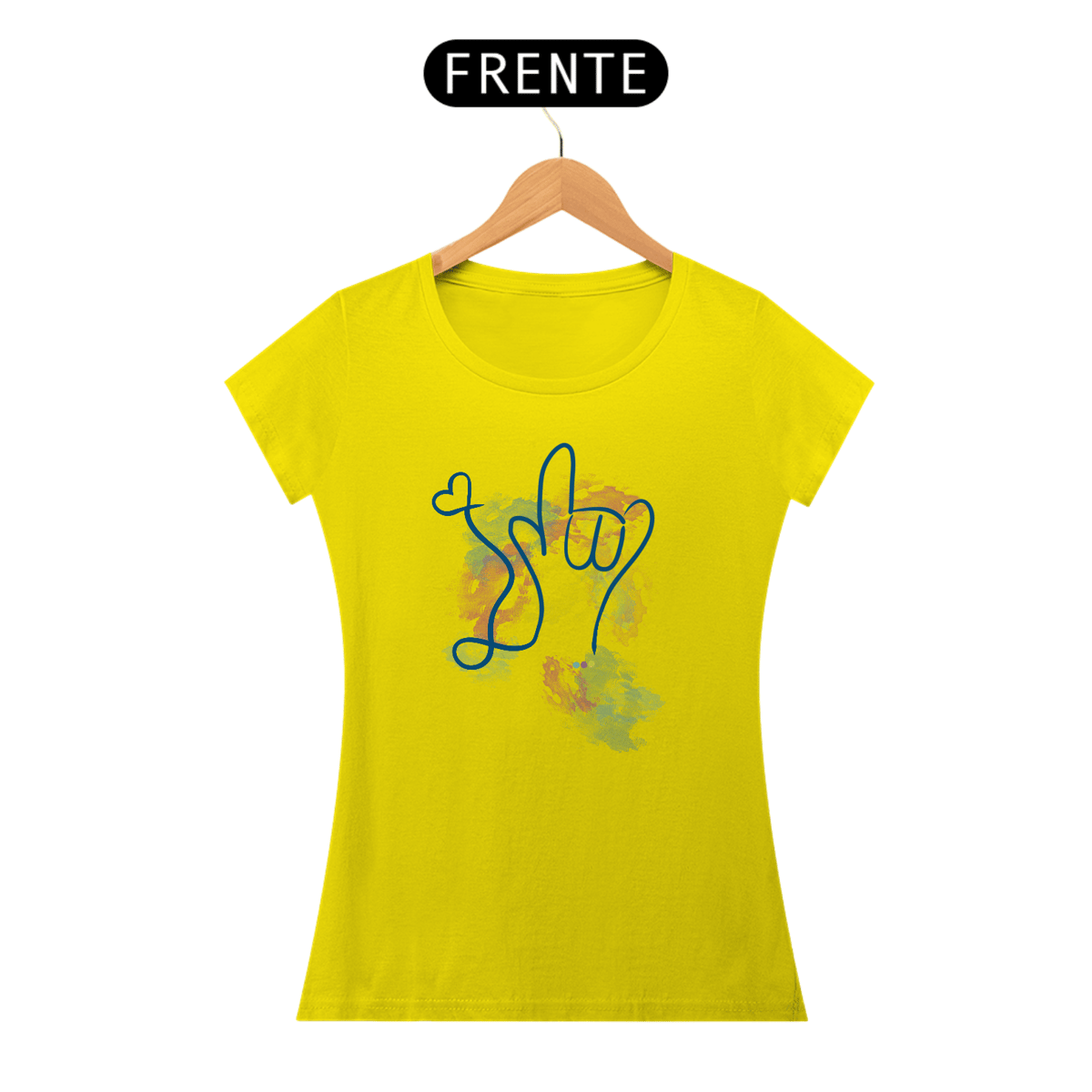 Nome do produto: Baby look I love you - aquarela (Libras)