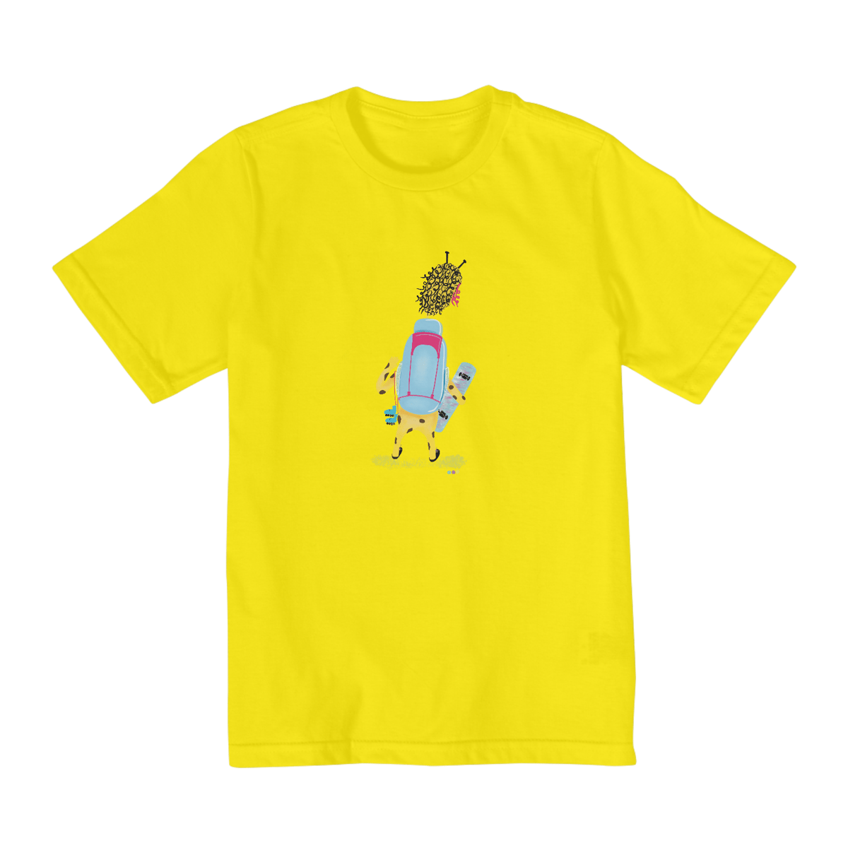 Nome do produto: Camiseta infantil Giraloka mochileira