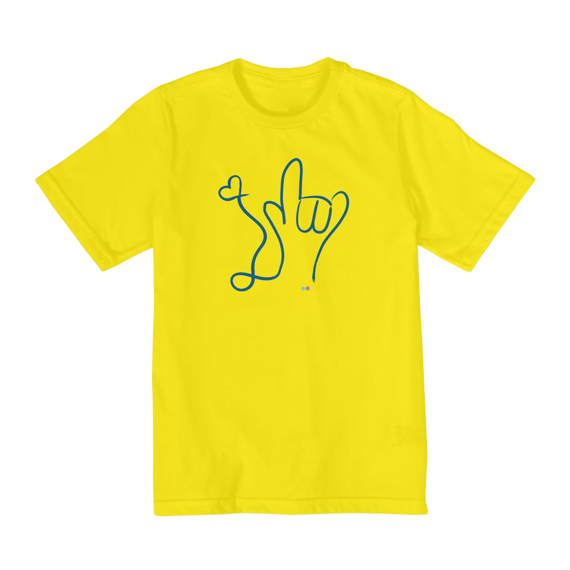 Camiseta infantil I love (azul) ALS/Libras