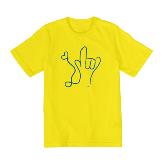 Nome do produtoCamiseta infantil I love (azul) ASL/Libras 