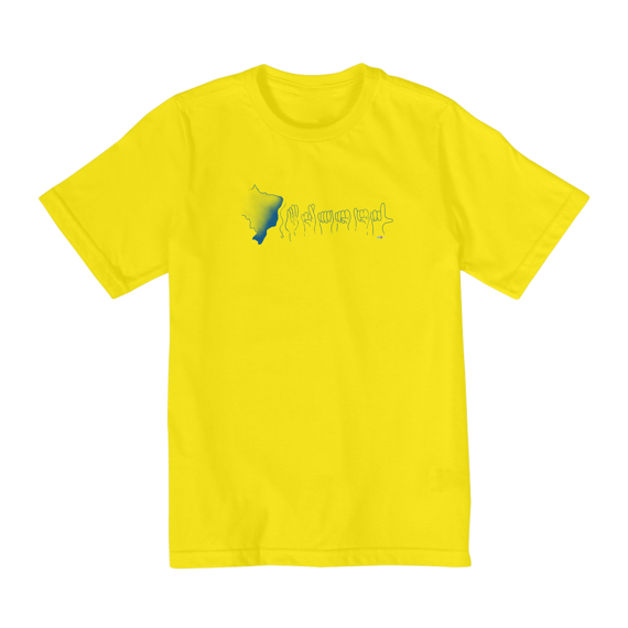 Camiseta infantil  Brasil (mapa e soletração - azul)