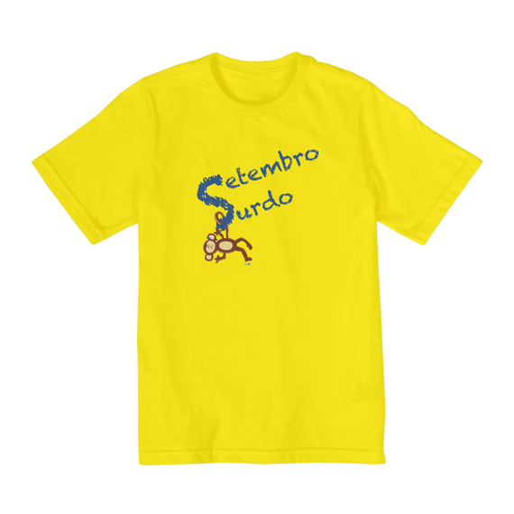 Camiseta infantil Nico - macaco surdo - Setembro Surdo