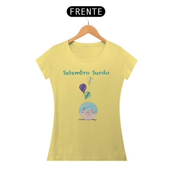 Baby look estonada George - porco-espinho surdo - Setembro Surdo