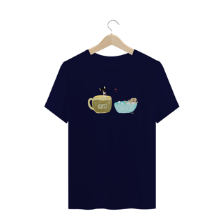 Nome do produtoCamiseta plus size Café e Chico - banho e café 