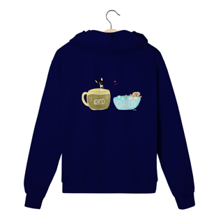 Nome do produtoMoletom c/ zíper Café e Chico - banho e café