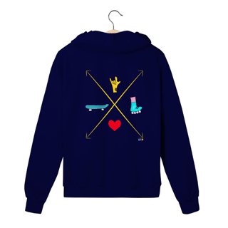 Nome do produtoMoletom fechado setas - love skate e patins (ASL/ Libras)