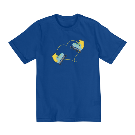 Camiseta infantil Patins (cadarço coração)