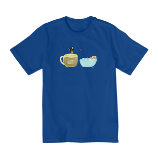 Nome do produtoCamiseta infantil Café e Chico - banho e café 