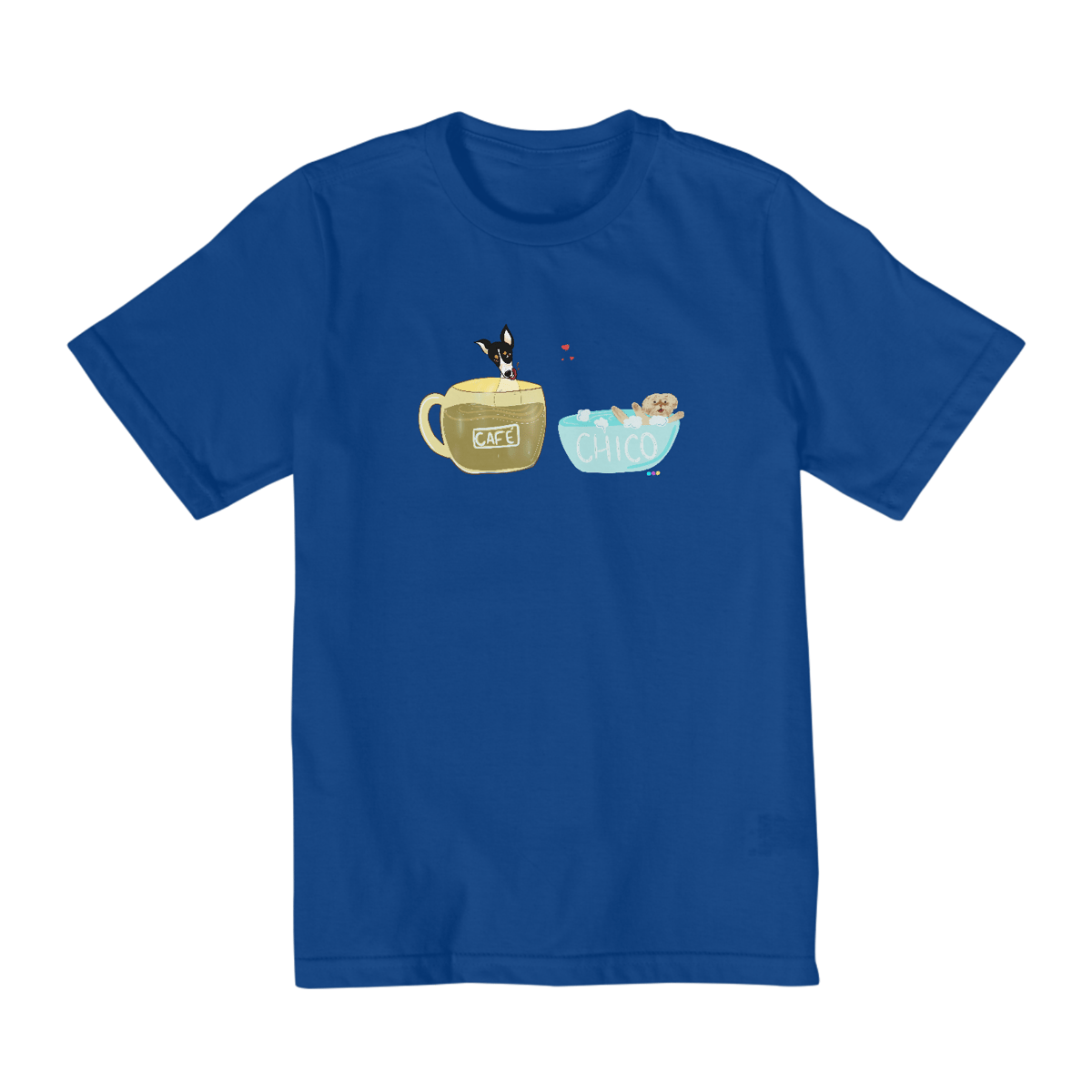 Nome do produto: Camiseta infantil Café e Chico - banho e café 