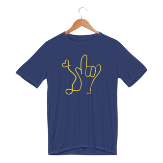 Nome do produtoCamiseta esportiva I love you (amarela) ASL/ Libras 